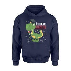 2nd Grade Nailed It T-Rex Graduate Senior Kids Hoodie