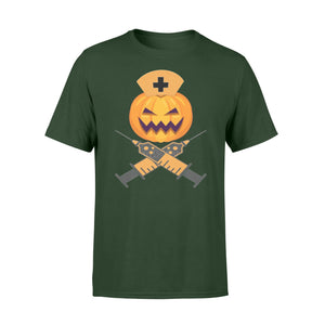 Nurse Pumpkin Syringe Halloween  T-shirt