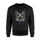 Black 3 Eyes Cat Halloween Boho Gothic Witchcraft Tattoo Sweatshirt