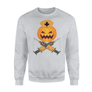 Nurse Pumpkin Syringe Halloween Sweatshirt