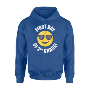 First Day Of Second 2nd Grade Emoji For Boys Girls Hoodie