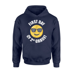 First Day Of Second 2nd Grade Emoji For Boys Girls Hoodie