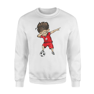 Dabbing Soccer Boy Tunisia Jersey - Tunisian Football Sweatshirt