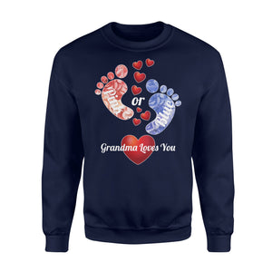 Gender Reveal Pink Or Blue Grandma Loves You Family Sweatshirt
