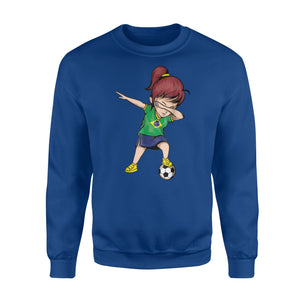 Dabbing Soccer Girl Brazil Jersey - Brazilian Football Sweatshirt