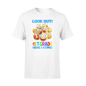 Cute Emoji Look Out 1st Grade Here I Come Gift T-Shirt