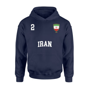 Iran 2 Iranian Flag Soccer Team Football Hoodie