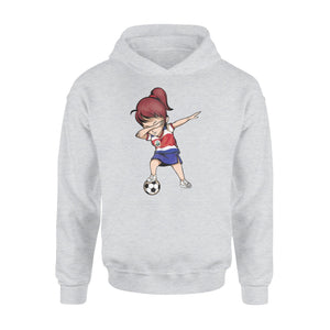Dabbing Soccer Girl Costa Rica Jersey Football Gift Hoodie