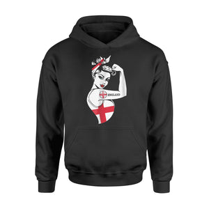 England Strong Woman Soccer Jersey Football Fan Hoodie