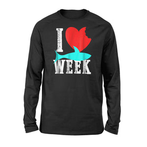 Novelty Graphic I Heart Shark Week Unisex Long Sleeve T-Shirt