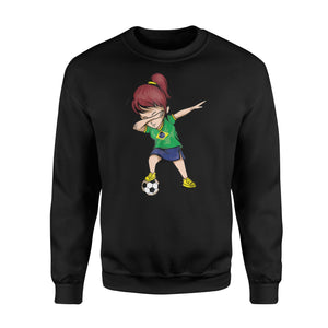Dabbing Soccer Girl Brazil Jersey - Brazilian Football Sweatshirt