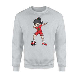 Dabbing Soccer For Girls Morocco Football Sweatshirt