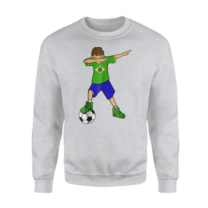 Dabbing Soccer Boy Brazil Brazilian Football Boys Sweatshirt