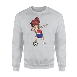 Dabbing Soccer Girl Costa Rica Jersey - Football Gift Sweatshirt