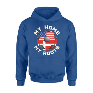Denmark Football Fan My Home My Roots Soccer Flag Hoodie
