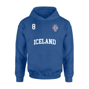 Iceland Football 8 Back Icelandic Flag Soccer Hoodie