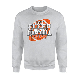 Funny Fantasy Football Draft League Eat Sleep Repeat Sweatshirt