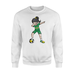 Dabbing Soccer Girl Fan Brazil Football Sweatshirt