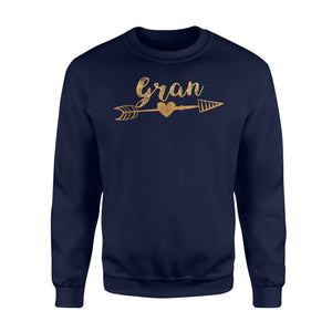 Gold Arrow Heart Gran Funny Gift For Grandma Sweatshirt