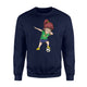 Dabbing Soccer Girl Brazil Jersey - Brazilian Football Sweatshirt