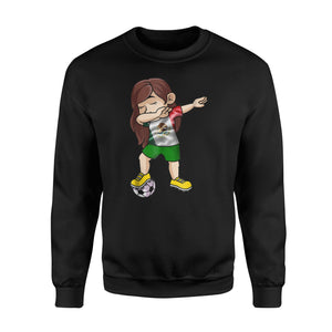 Dabbing Soccer Girl Mexico Jersey - Mexican Football Sweatshirt