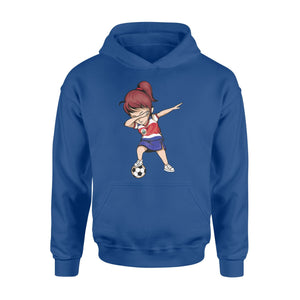 Dabbing Soccer Girl Costa Rica Jersey Football Gift Hoodie