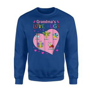 Grandmas Love Bugs Ethan Aiden Noah Olivia Isabella Sweatshirt