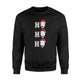 Ho Ho Ho Football Santa Hat Christmas Gift Jersey Sweatshirt